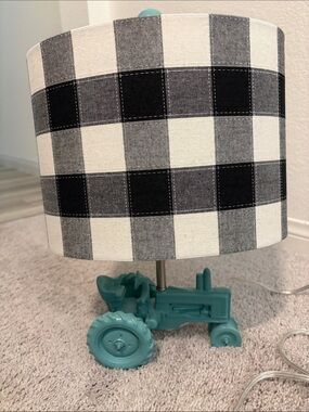 Hunter for Target Buffalo Check Shade Table Lamp in Black, White & Teal